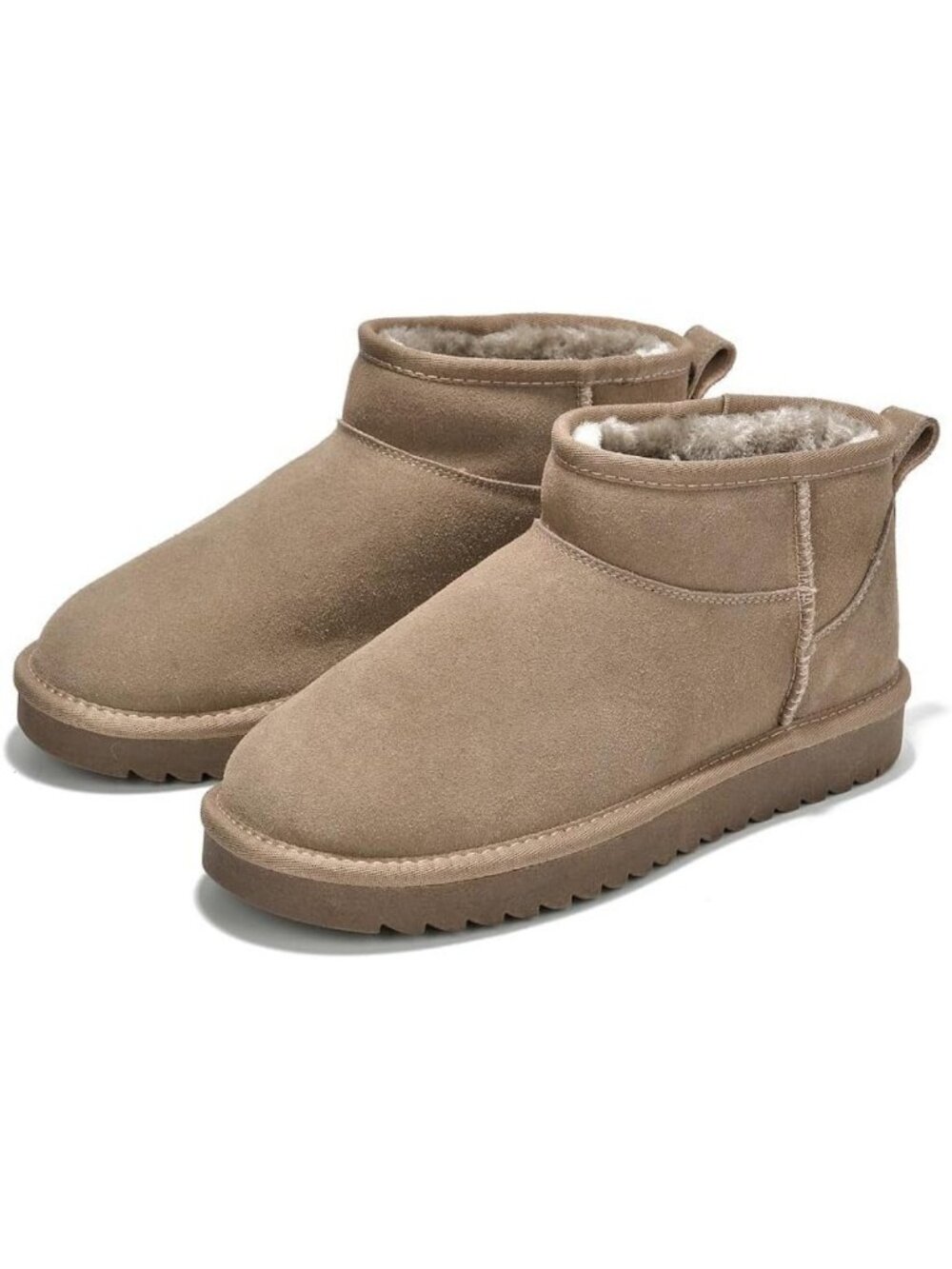 Genuine Leather Fur-Lined Ankle Booties for Women - Stylish & Cozy Winter Boots